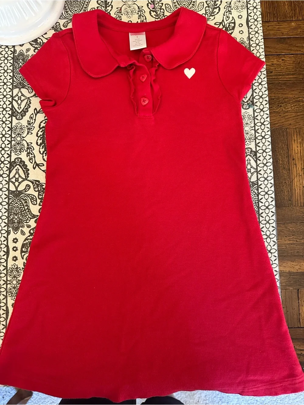 Gymboree Bright Red Polo Dress with White Heart